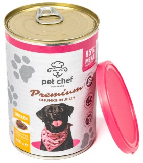 Pet Chef корм вологий для дорослих собак, шматочки в желе з куркою Pet Chef 93663 - 1 - 4820255193663