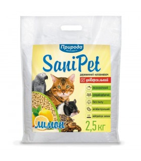Наповнювач Природа Sani Pet деревний універсальний з ароматом лимона 2,5 кг, PR240791 Природа - 1 - 4823082407910