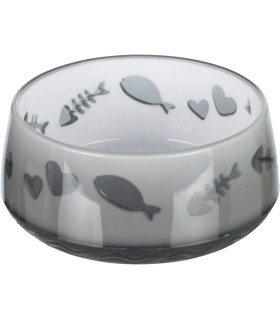 Миска пластикова для котів Trixie з малюнком Рибка-Серце на гумовій важкій основі 300 мл ø12 см Trixie 24420 - 1 - 4011905244204 2