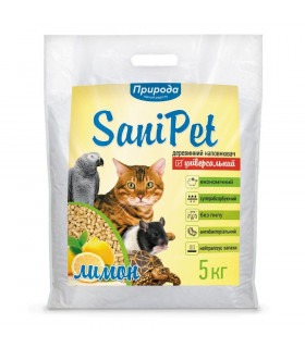 Наповнювач Природа Sani Pet деревний універсальний з ароматом лимона 5кг, PR240792 Природа - 1 - 4823082407927