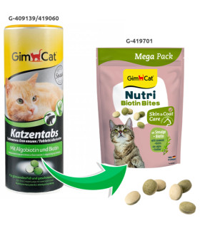 Вітаміни для покращення стану шкіри та шерсті GimCat NUTRI BIOTIN BITES для котів 425 г GimCat G-419701 - 1 - 4002064419701 2