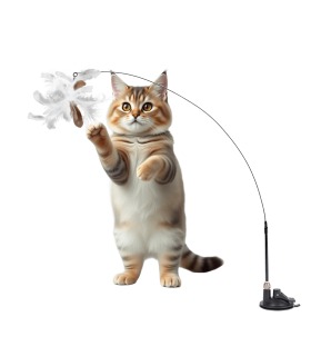 Іграшка- дражнилка для котів на присосці з пером WAUCAT Fun Teaser 800 мм WAUCAT - 1 - 7564