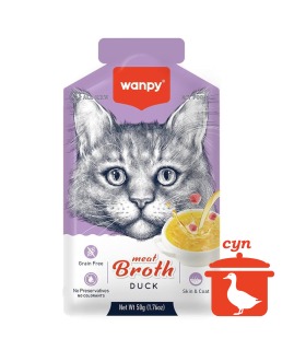 Суп для котів зі шматочками качиного філе Wanpy Meat Broths Duck, пауч 50 г Wanpy - 1 - 