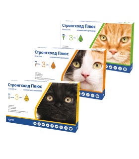 Комплексні краплі від усіх паразитів для котів Стронгхолд Плюс (уп. 3 піпетки) ZOETIS - 1 - 2300000013139