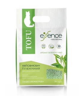Наповнювач з тофу для котячого туалету Essence, з ароматом зеленого чаю, 3 мм, 6 л Essence - 1 - 4820261920017