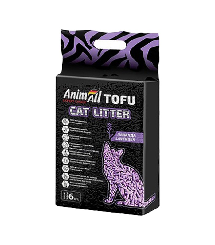 Наповнювач соєвий для котячого туалету  AnimAll Tofu Lavender з ароматом лаванди AnimAll - 2 - 