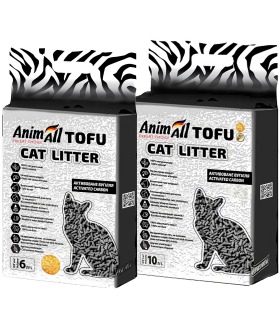 Наповнювач соєвий для котячого туалету AnimAll Tofu Carbon, з активованим вугіллям AnimAll - 1 - 