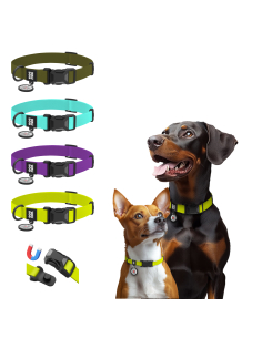 Нашийник водостійкий WAUDOG Magnet з QR паспортом, магнітна пряжка-фастекс, Світ Корму