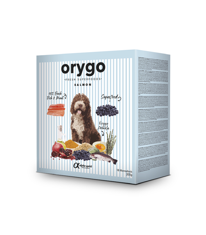 Напіввологий корм для собак всіх порід Orygo Salmon з лососем та чорницею, Світ Корму