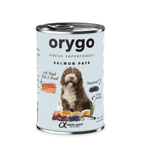 Консерва для собак усіх порід з лососем та чорницею Orygo Salmon Pate, Світ Корму