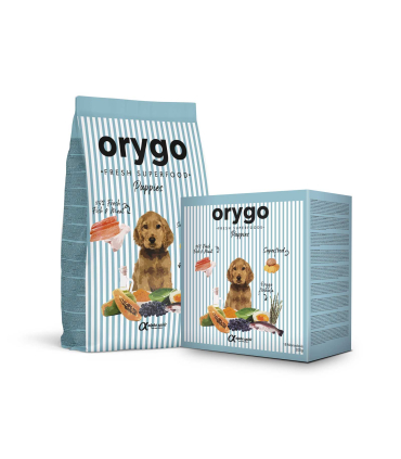 Напіввологий корм для цуценят Orygo Puppies з лососем, Світ Корму