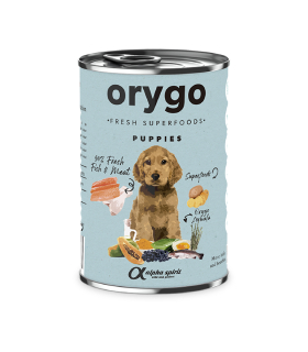 Консерва для цуценят усіх порід з лососем та бататом Orygo Puppies Pate, 400 г Світ Корму