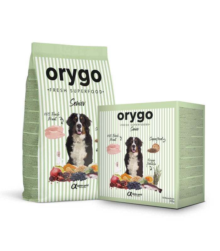 Напіввологий корм для стареньких собак усіх порід Orygo Senior з курятиною та бобовими, 8436586312176