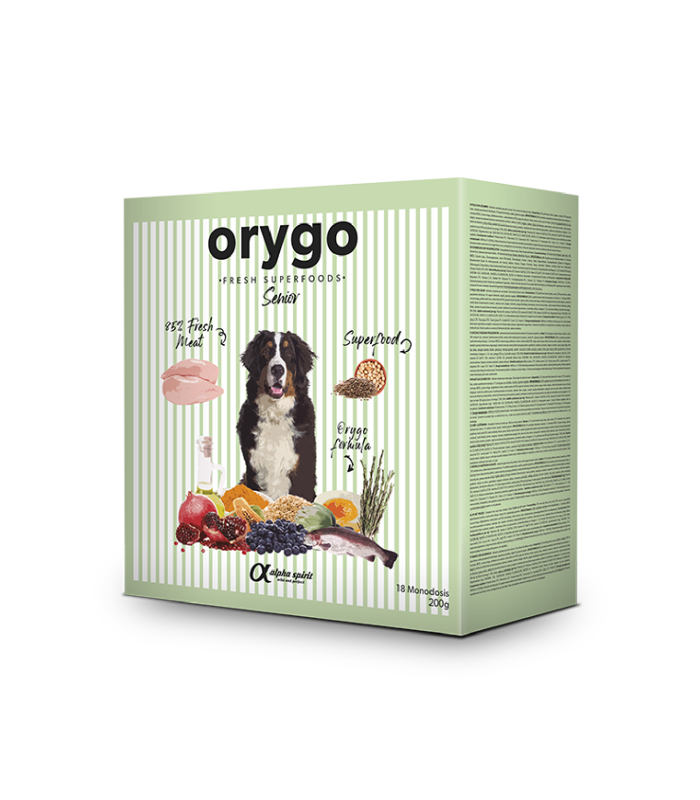 Напіввологий корм для стареньких собак Orygo Senior з курятиною, Світ Корму