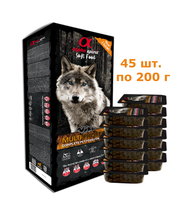 Напіввологий корм для собак усіх порід ALPHA SPIRIT Semi-moist MULTIPROTEIN BOX мультипротеїновий 9 кг, Світ Корму