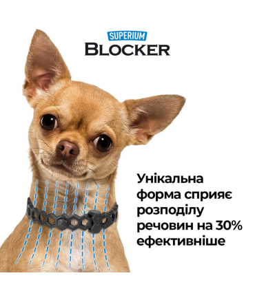 Протипаразитарний нашийник для собак малих порід та котів Superium Blocker