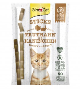 Ласощі GimCat Turkey&Rabbit для котів палички з індичкою та кроликом 4 по 5г GimCat - 1 - 4002064420813