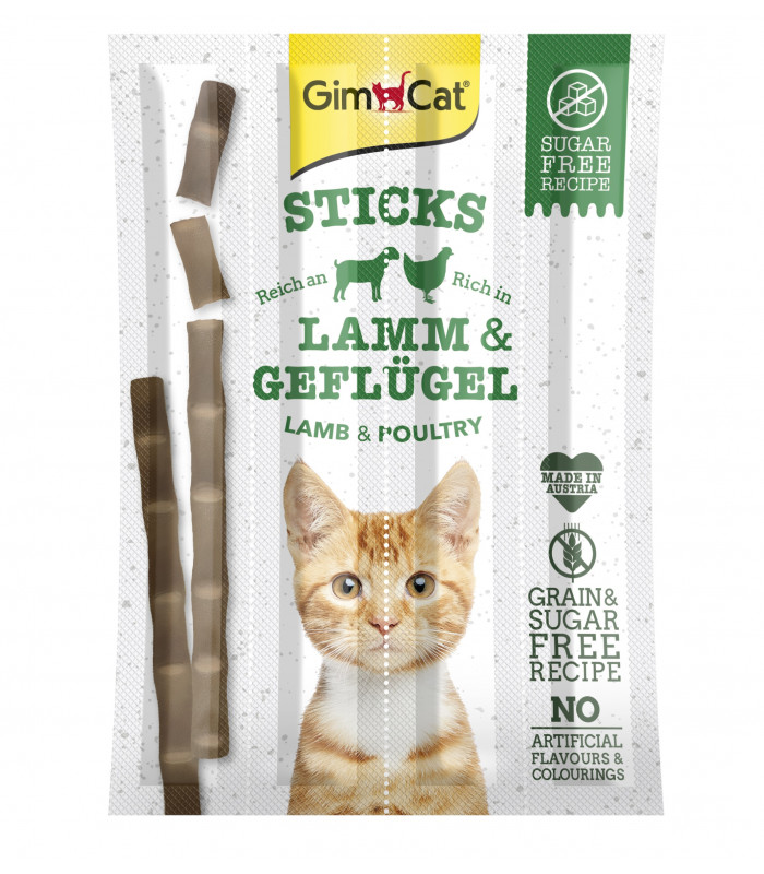 Ласощі GimCat Lamb & Poultry для котів палички з ягням та птицею 4 по 5г GimCat - 1 - 4002064420820