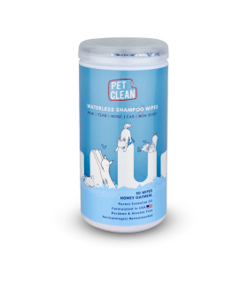 Серветки-шампунь вологі Pet Clean PET WATERLESS SHAMPOO WIPES для котів та собак, з медово-вівсяним ароматом 50 шт CCPS50
