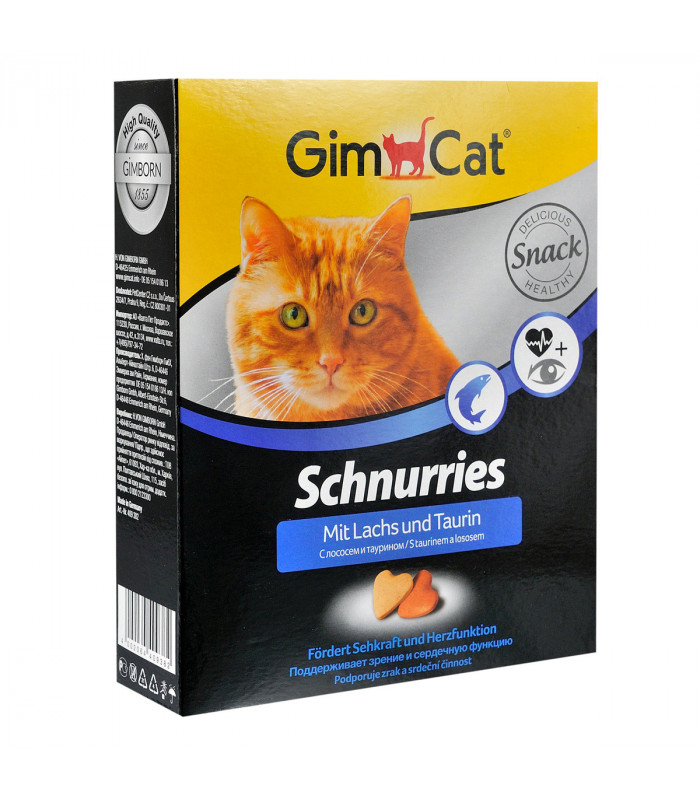 Вітаміни GimCat для котів ГімКет Шнуріс з лососем таблетки 420г GimCat - 1 - 4002064409382