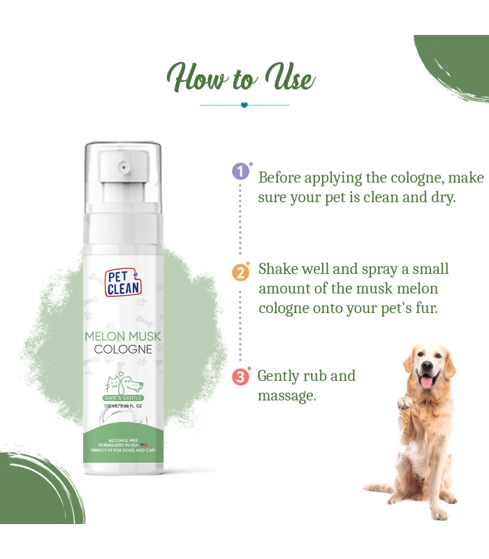 Парфумований спрей після грумінгу Pet Clean PET COLOGNE MUSK MELON освіжаючий, з ароматом мускусної дині 100 мл 8939117888282 2