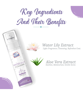 Парфумований спрей після грумінгу Pet Clean PET COLOGNE WATERLILLY освіжаючий, з ароматом квітки лотосу 100 мл PC085 2