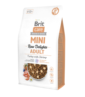 Cухий корм з індичкою та креветкою Brit Care Mini Raw Delights Turkey with Shrimp для собак малих порід 173214 2
