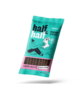 Ласощі Half&Half для собак у формі м'ясних паличок з креветкою, 100 г 21236