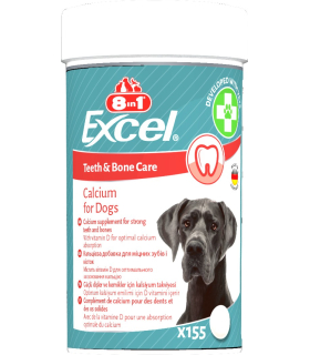 Вітаміни для зубів та кісток кальцій 8in1 Excel Calcium для цуценят та дорослих собак 155 таб 661826