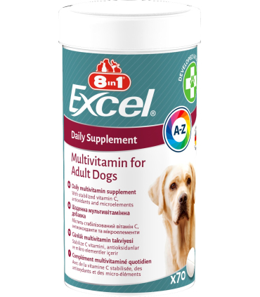Вітаміни для дорослих собак Мультивітамін 8in1 Excel Multi Vitamin Adult 70 таб 661821