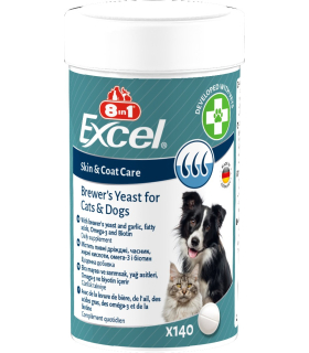 Пивні дріжджі з часником для собак та котів 8in1 Excel Brewers Yeast для шкіри та шерсті 661823