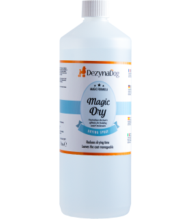 Професійний спрей DezynaDog Magic Dry прискорення сушіння, нейтралізація здатності утримувати молекули води, фруктовий аромат