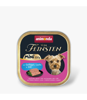 Вологий корм для собак мініатюрних порід Animonda Vom Feinsten Adult Mini з птицею, лососем та кропом AM-82358