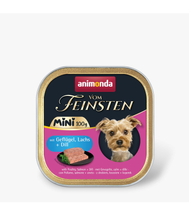 Вологий корм для собак мініатюрних порід Animonda Vom Feinsten Adult Mini з птицею, лососем та кропом AM-82358