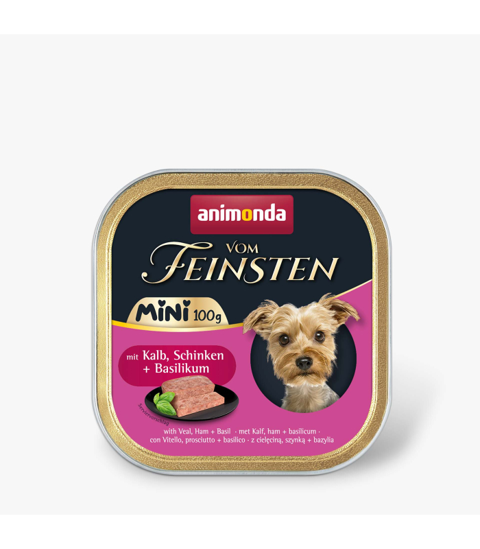 Вологий корм для собак мініатюрних порід Animonda Vom Feinsten Adult Mini з телятиною, шинкою та базеліком 100 г AM-82360