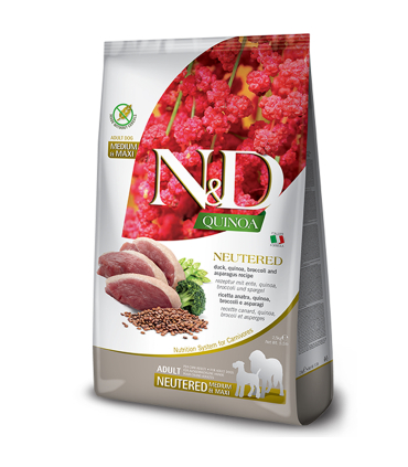 Дієтичний корм для стерилізованих собак середніх та великих порід Farmina N&D Quinoa NEUTERED з качкою та кіноа