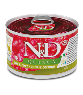 Дієтичний вологий корм для собак при харчовій алергії Farmina N&D Quinoa Skin&Coat з качкою та кіноа