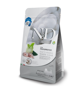 Сухий корм для дорослих собак малих порід  з білою шерстю Farmina N&D White з сібасом