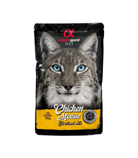 Мус для стерилізованих котів Alpha Spirit Chicken з курятиною 85 г