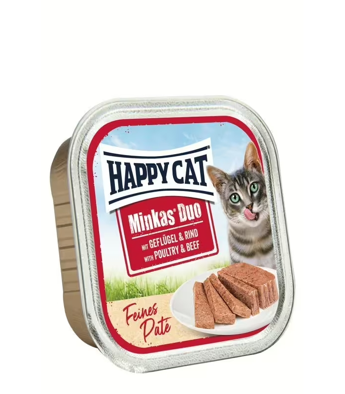 Паштет для котів з птиці та яловичини Happy Cat Minkas Duo, 4001967173499