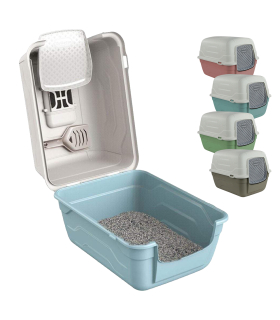 Закритий туалет для котів з фільтром та лопаткою Geoplast Roto Toilet