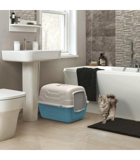 Закритий туалет для котів з фільтром та лопаткою Geoplast Roto Toilet 2