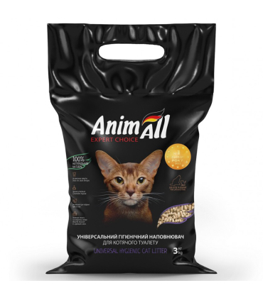 Наповнювач зерновий для туалетів домашніх тварин ТМ AnimAll, 3 кг
