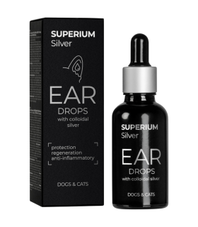 Краплі вушні з колоїдним сріблом для котів та собак SUPERIUM Silver, 30 мл