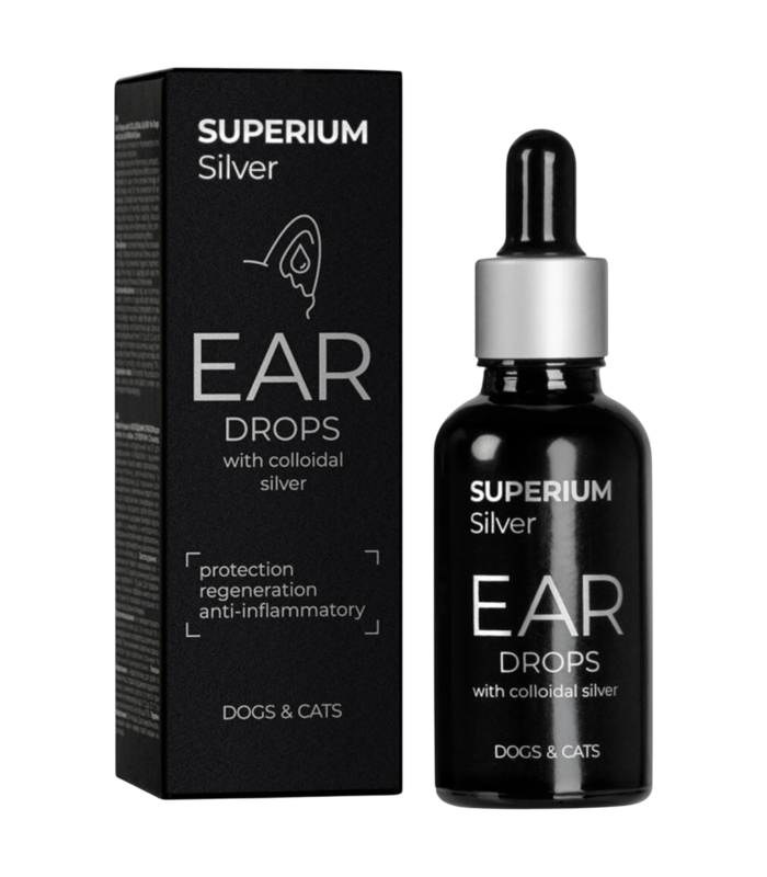Краплі вушні з колоїдним сріблом для котів та собак SUPERIUM Silver, 30 мл
