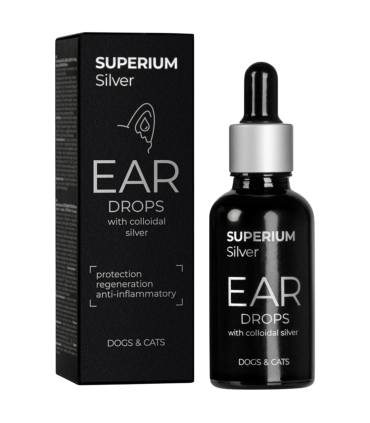 Краплі вушні з колоїдним сріблом для котів та собак SUPERIUM Silver, 30 мл