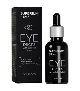 Краплі очні з колоїдним сріблом для котів та собак SUPERIUM Silver, 30 мл