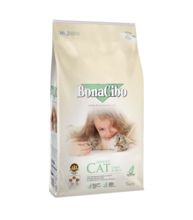 Корм для котів з м'ясом ягняти BONACIBO ADULT CAT LAMB & RICE, 5kg