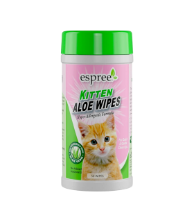 Вологі серветки для чищення кошенят Espree Kitten Aloe Wipes, 50 шт