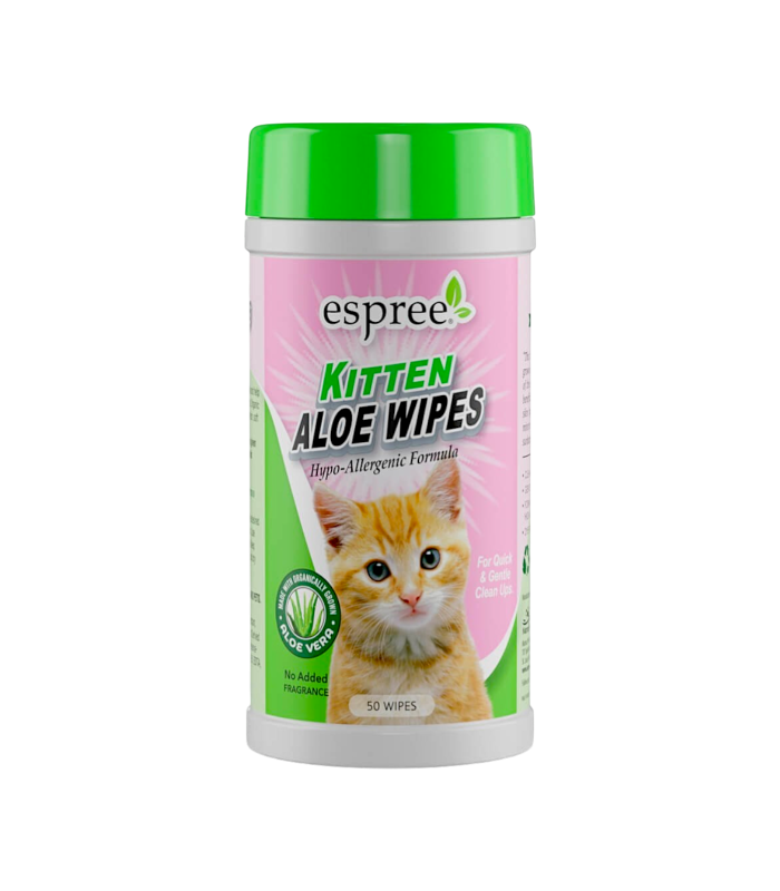 Вологі серветки для чищення кошенят Espree Kitten Aloe Wipes, 50 шт